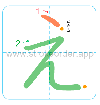 e Hiragana stroke order chart