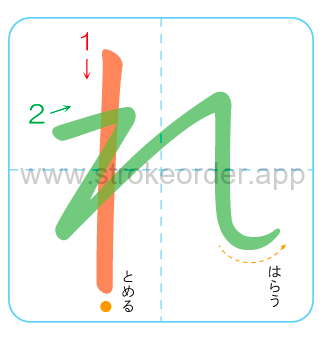 re Hiragana stroke order chart